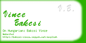 vince bakcsi business card